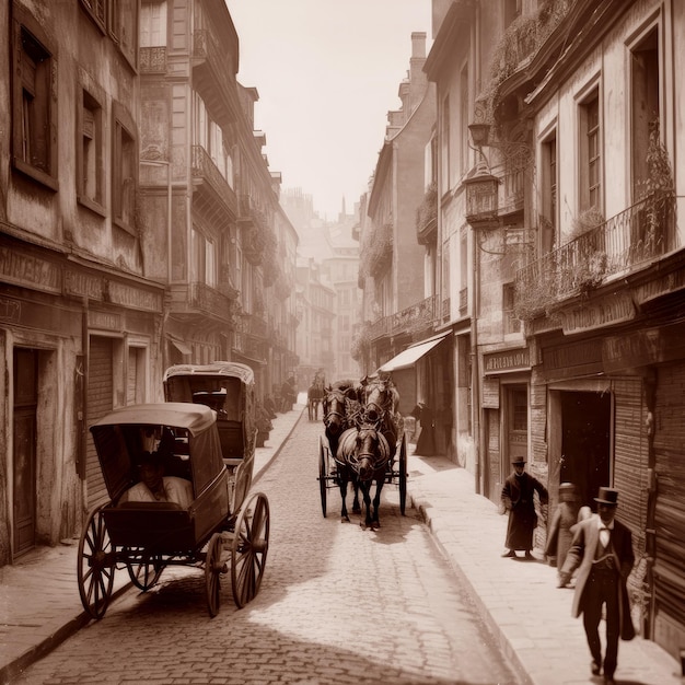 Foto franse straat uit 1900