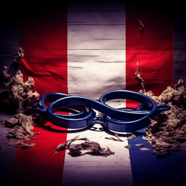 Franse vlag en sociaal probleemconcept
