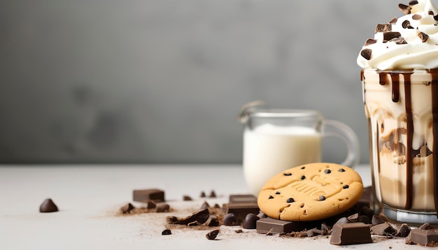 frappuchino chocolade met koekje en room