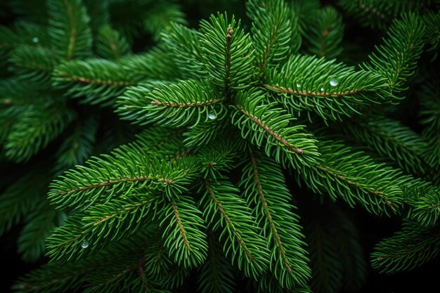 Photo fraser fir green foliage a closeup of abies fraseri needle on a tree branch in a forest of