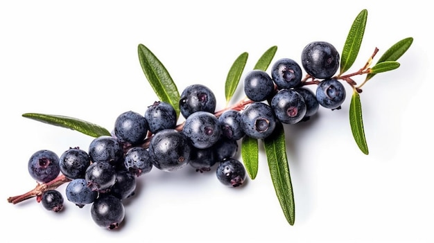 Photo frash blueberry branch isolated on white background