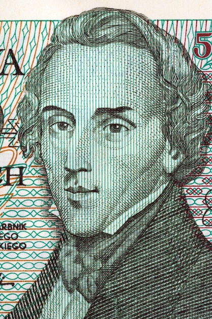 Photo frederic chopin a portrait from old polish money