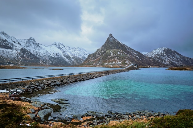 Fredvang Bridges. Lofoten eilanden, Noorwegen