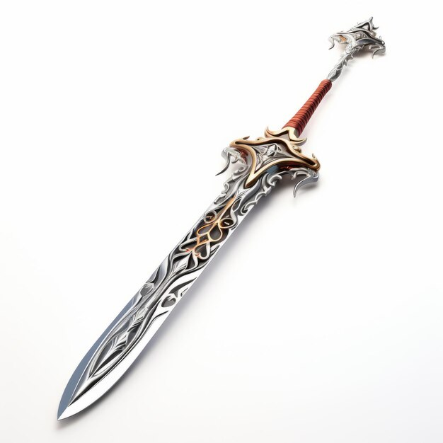 Free 3d Dragon Sword Model Artgerm Inspired Light Silver And Light Red Design