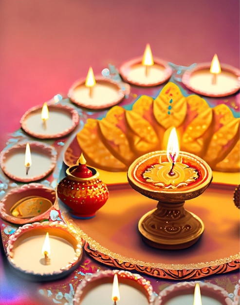 free ai generated happy diwali image and background