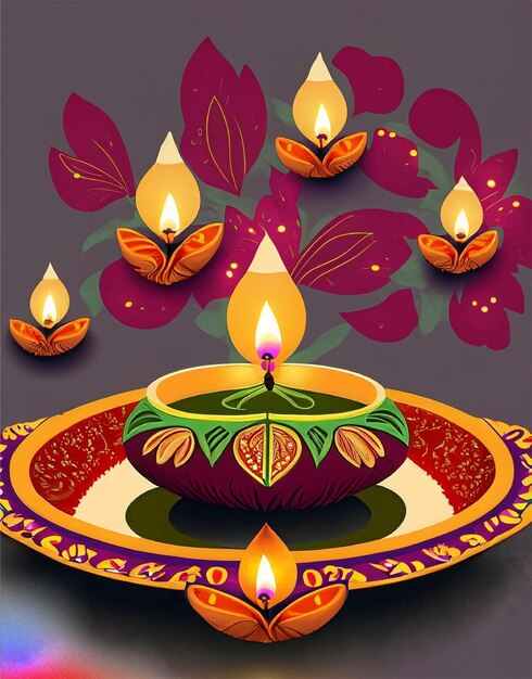 free ai generated happy diwali image and background