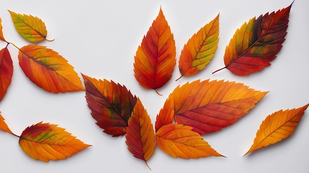 Free autumn leaves with white background collection