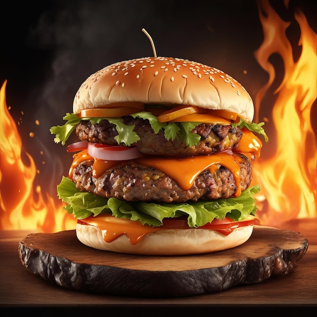 Free the best hot spicy burger photography images will satisfy your cravings Generative AI