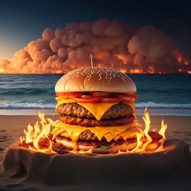 Бесплатные лучшие фотографии горячих пряных гамбургеров удовлетворят ваши пристрастия Генеративный искусственный интеллект