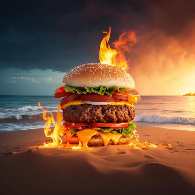 Free the best hot spicy burger photography images will satisfy your cravings Generative AI