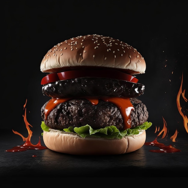 Free the best hot spicy burger photography images will satisfy your cravings Generative AI