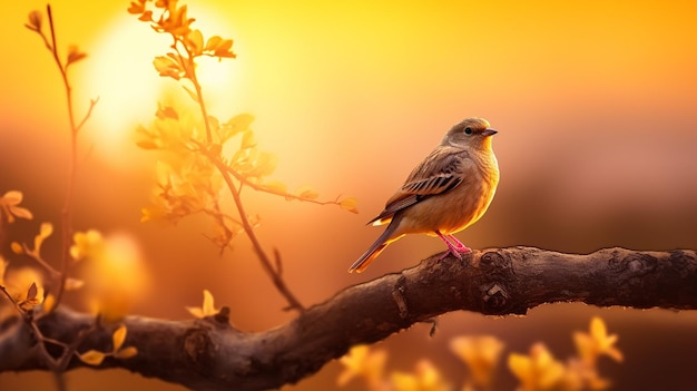 夕暮れの背景に自然を楽しむ自由な鳥 希望の背景