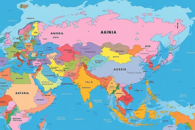 Photo free blank map of asia