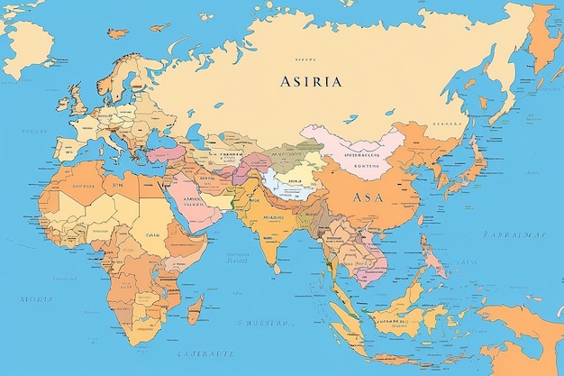 Photo free blank map of asia