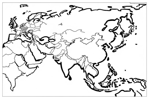 Free blank map of asia