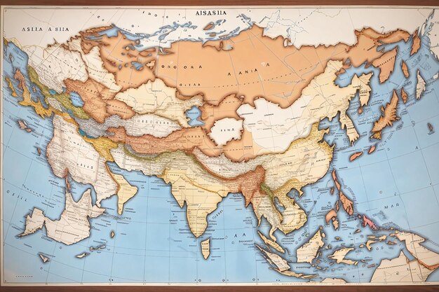 Photo free blank map of asia