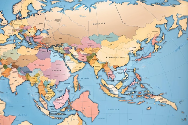 Photo free blank map of asia