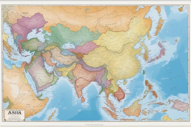 写真 アジアの無料の空白地図