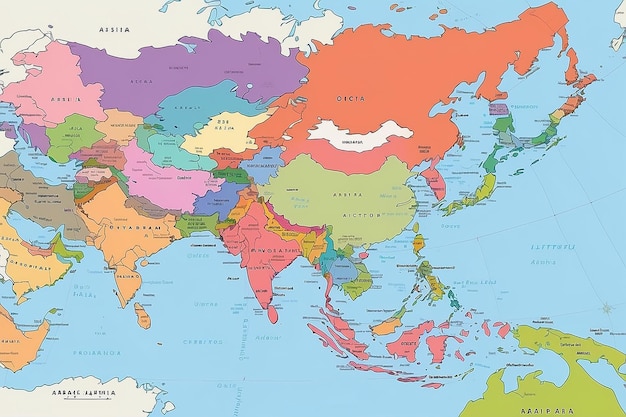 사진 아시아의 무료 빈 지도