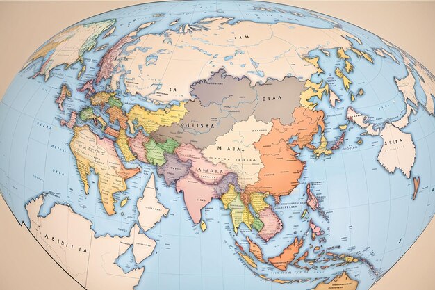 写真 アジアの無料の白地図