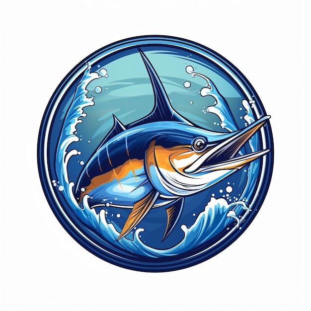 Foto design gratuito e accattivante del logo di pesca per pescatori e appassionati di attività all'aperto. ia generativa