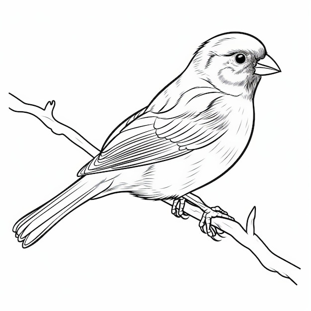 Free Coloring Pages Sparrow Vector Illustration For Children39s Coloring Book