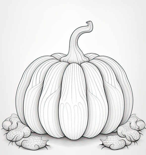 Photo free download pumpkin coloring page in the style of martin creed layered organic forms