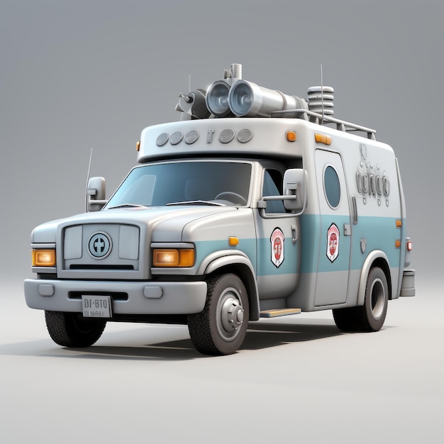 Free Egyptian Ambulance 3d Model Charming Character Illustrations With Hyperrealistic Urban Style