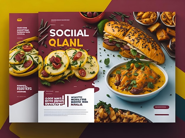 Foto progettazione gratuita di post sui social media alimentari