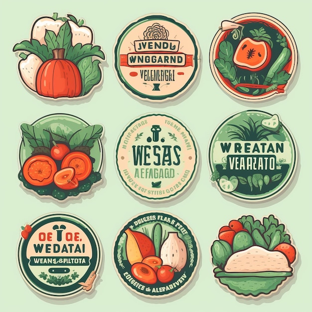 Фото Бесплатный и яркий дизайн логотипа овощей и фруктов