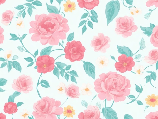 Free handdrawn floral wallpaper in vector format