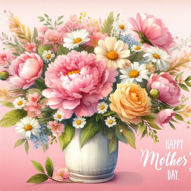 Free Happy Mother Day Photo Within Flower Background