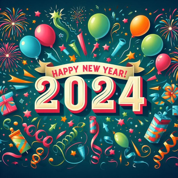 Premium AI Image Free Happy New Year 2024 Background