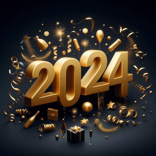 Free Happy New Year 2024 Background