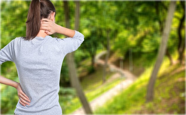 Free Happy Woman Enjoying Nature. Back view