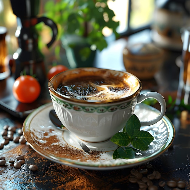 Photo free illustration aromatic morning coffee