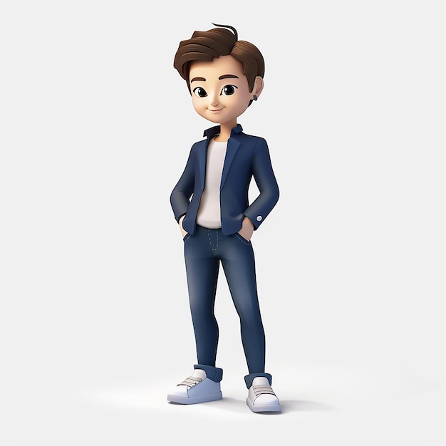 Free image Adorable 3D Cartoon of a 25YearOld Asian Male Cute Style Illustration for Various Pro