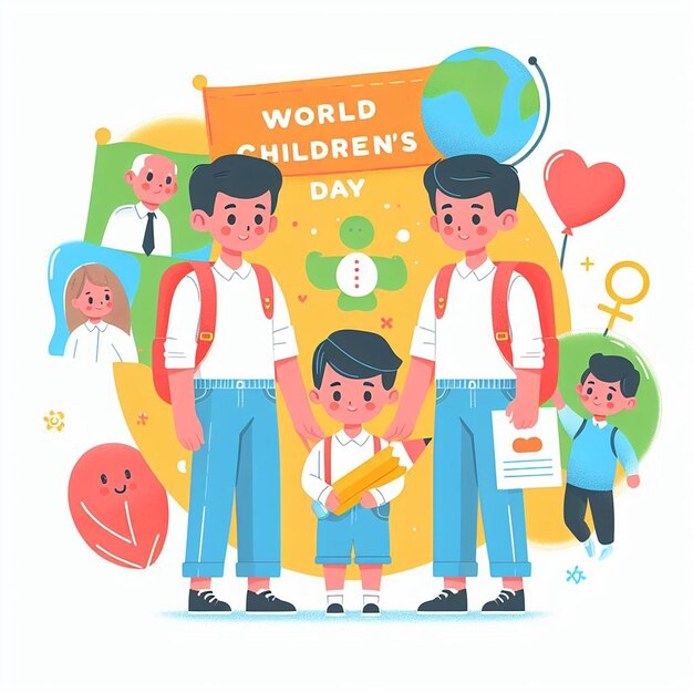 Free image flat background for world childrens day celebration