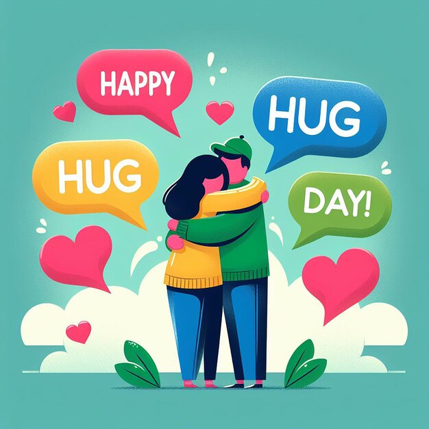 Free image flat hug day illustration