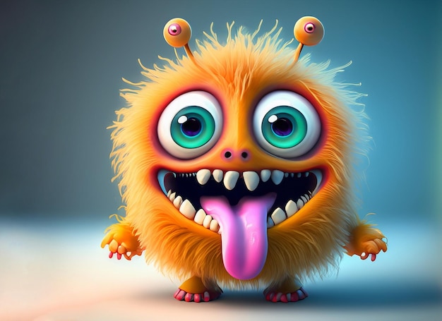 free images cute monster with a long tongue