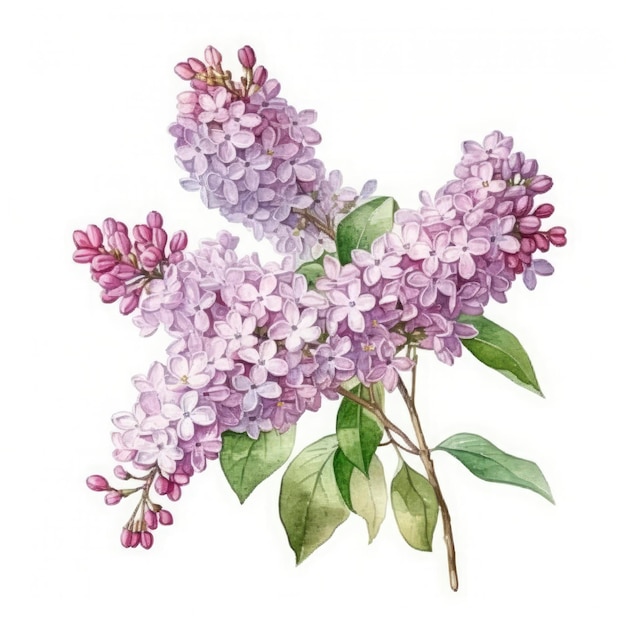 Free lilas water color pastel white background generat ai