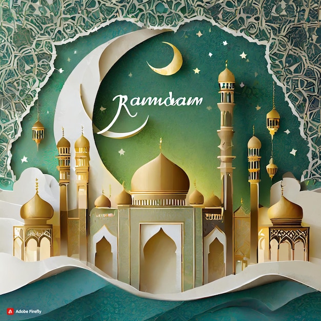 Free paper style background for islamic ramadan celebration