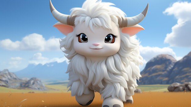 a free photo of 3d cute bull cartoon design