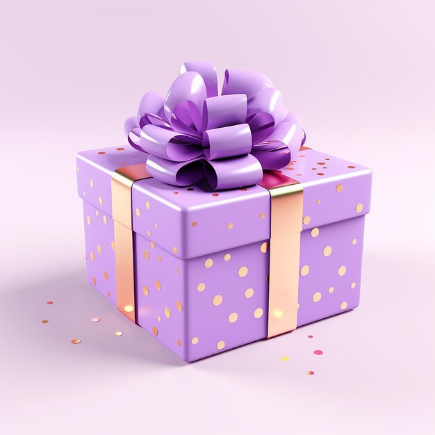 Free photo 3d render gift box with ribbon present packa