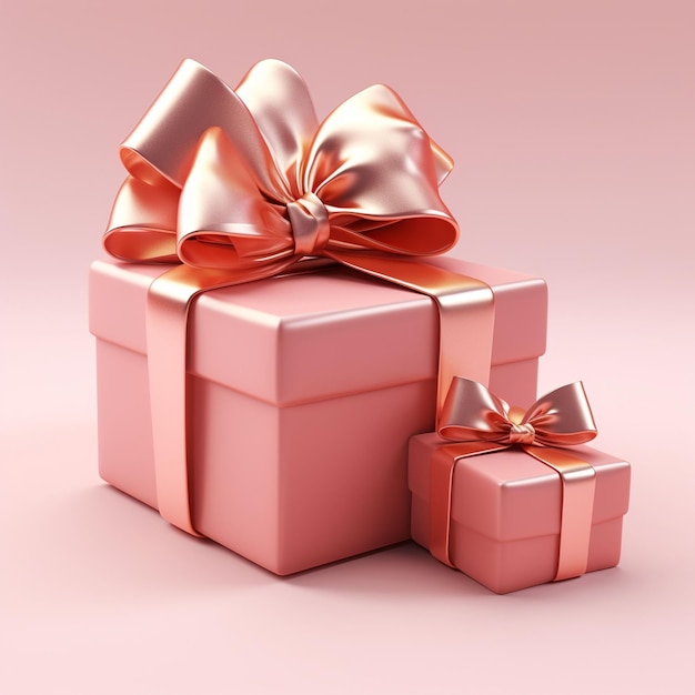 Free photo 3d render gift box with ribbon present