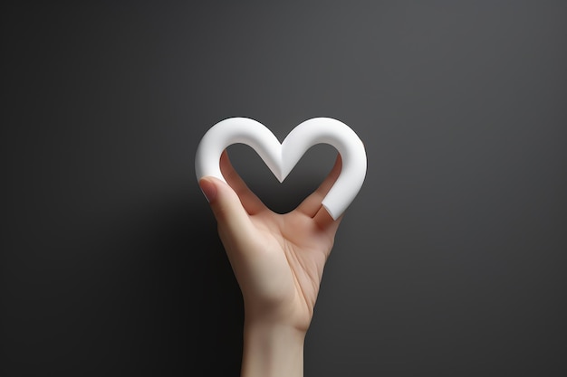 Free photo 3d render korean finger heart symbol i Love