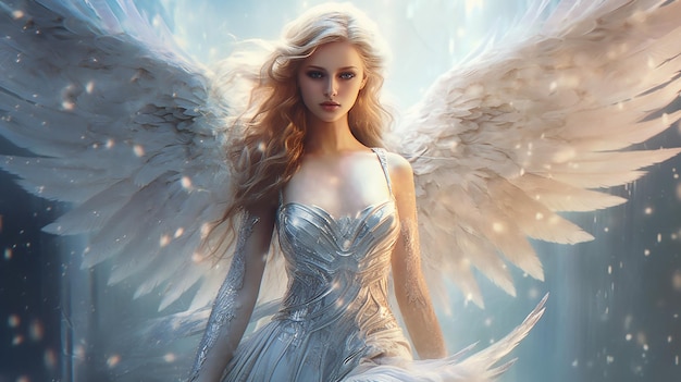 a free photo of 3d rendered angel