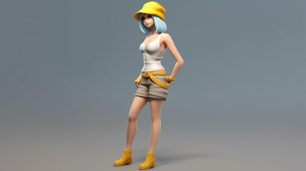 бесплатная фотография 3D-рендеринга анимированного дизайна персонажа