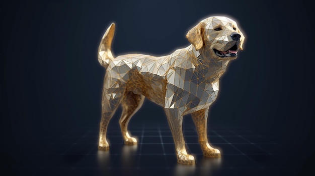 A free photo of 3d rendered dog