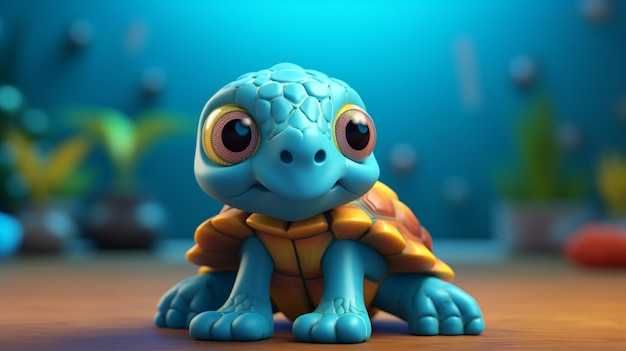 a free photo of 3d rendered turtle design